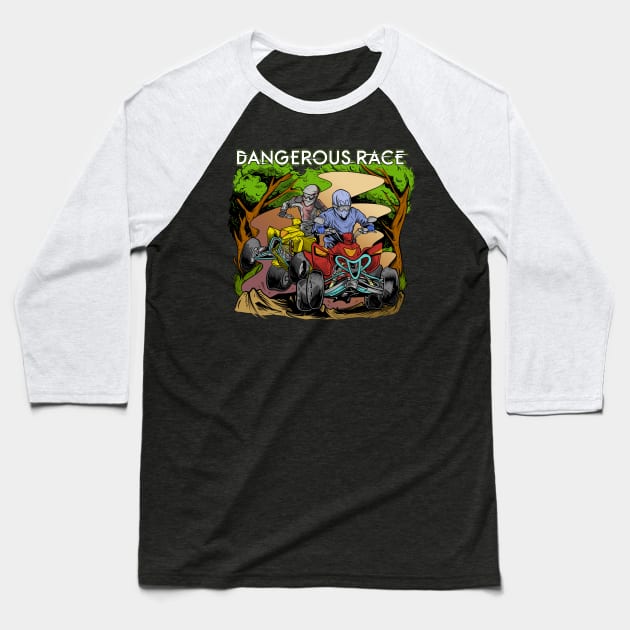 Dangerous Race Baseball T-Shirt by TAMASTUD